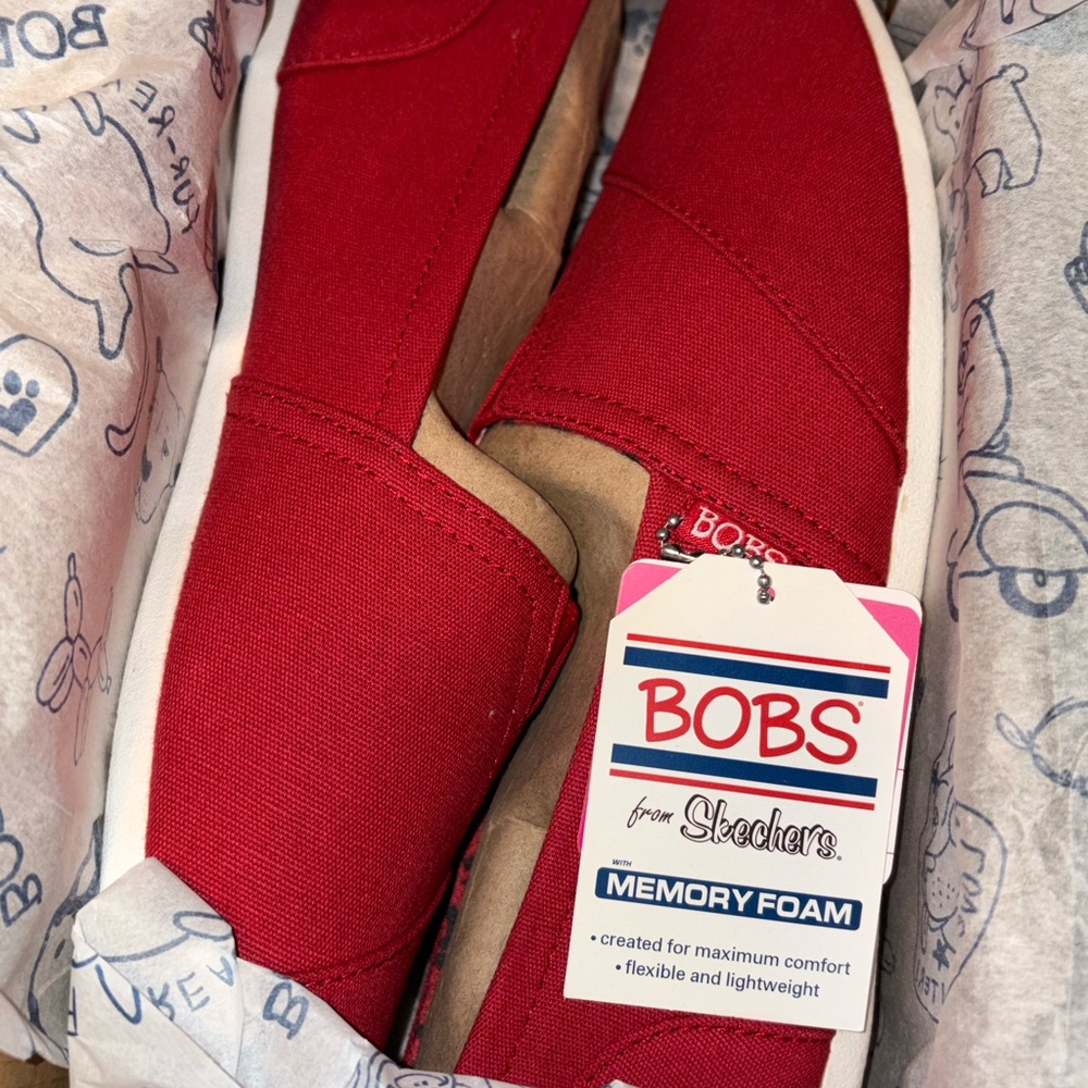 Skechers BOBS Dark Red Slip-On Women's Shoes